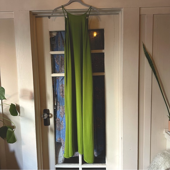 NWT Zara Green Cami Slip Dress Midi - Picture 9 of 11